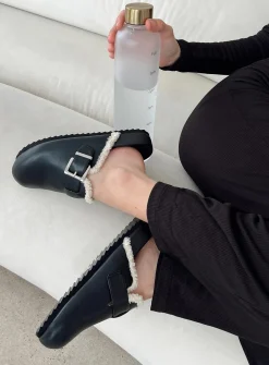 Princess Polly Collins Flats  Black Sale