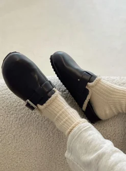Princess Polly Collins Flats  Black Sale