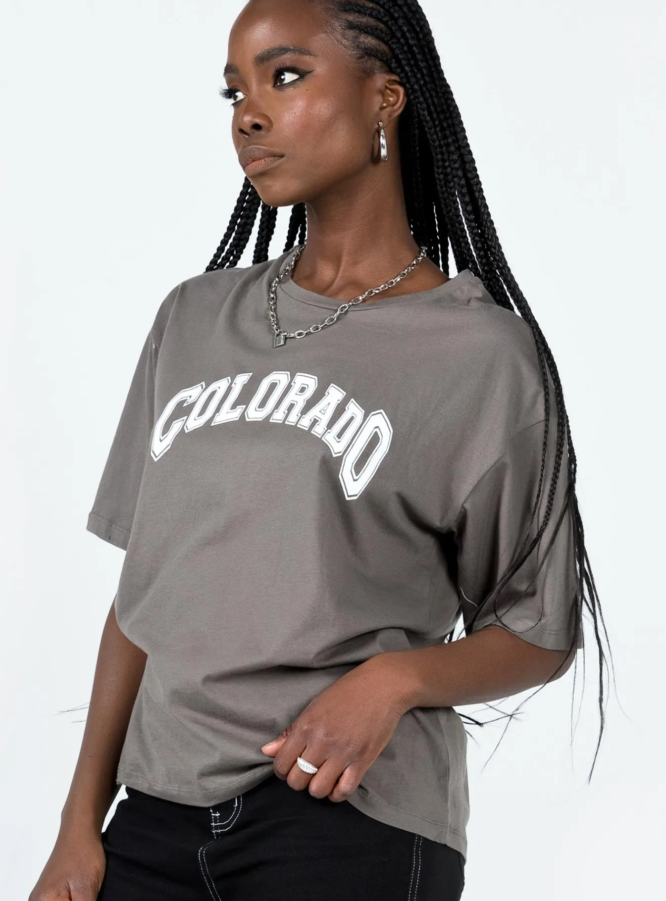 Princess Polly Colorado Graphic Tee  Grey Store