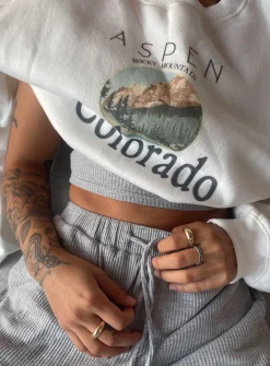 Princess Polly Colorado Oversized Crewneck Sweatshirt  White Online