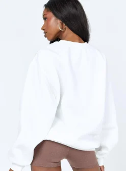 Princess Polly Colorado Oversized Crewneck Sweatshirt White Online