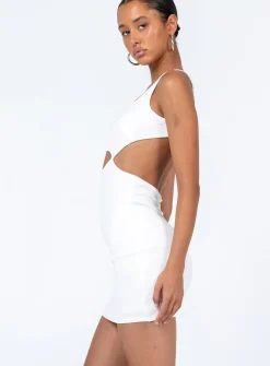 Princess Polly Colton Mini Dress  White Flash Sale