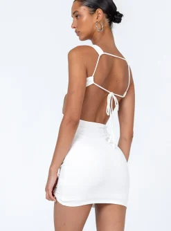 Princess Polly Colton Mini Dress  White Flash Sale