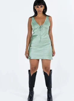 Princess Polly Conlan Mini Dress  Sage Cheap