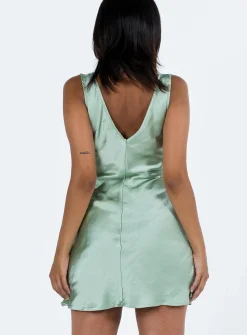 Princess Polly Conlan Mini Dress  Sage Cheap