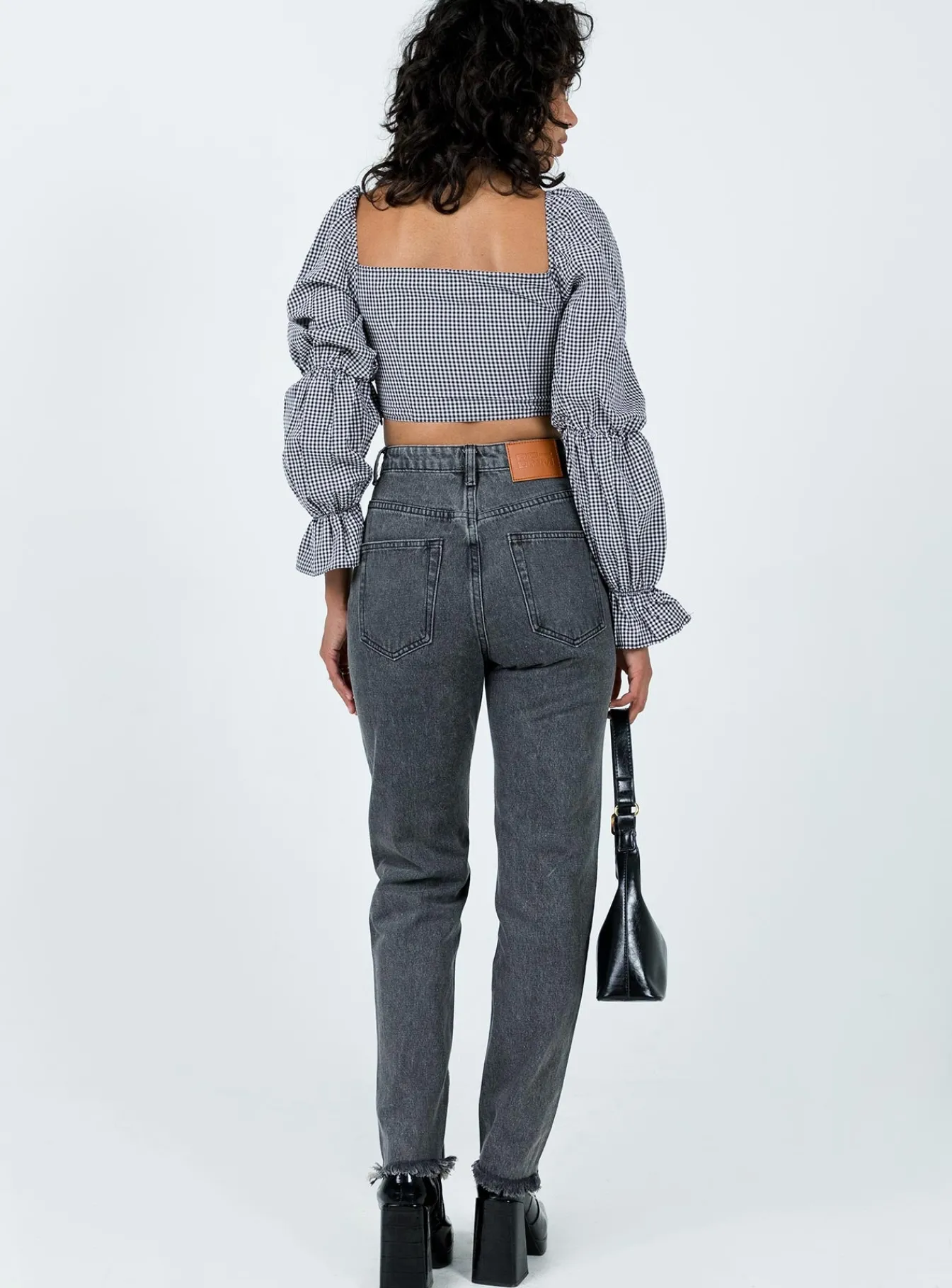 Princess Polly Connecticut Straight Leg Jeans Washed Black Sale