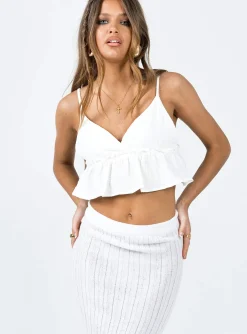 Princess Polly Contardo Top  White Cheap