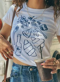 Princess Polly Continental Breakfast Tee  White Hot