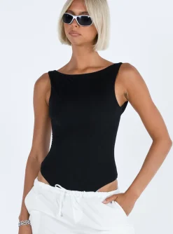 Princess Polly Coomba Backless Bodysuit  Black Best Sale
