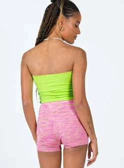 Princess Polly Cooper Space Dye Knit Shorts  Pink Outlet