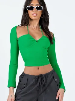 Princess Polly Coppola Long Sleeve Top  Green Best Sale