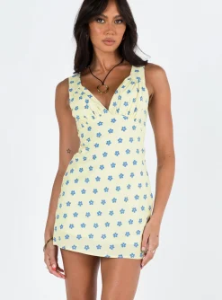 Princess Polly Cordero Mini Dress  Yellow Floral Best
