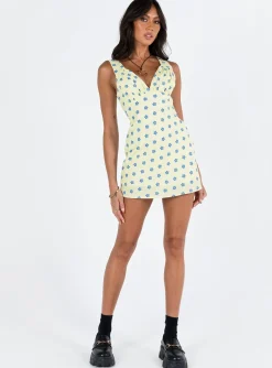 Princess Polly Cordero Mini Dress  Yellow Floral Best