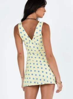 Princess Polly Cordero Mini Dress  Yellow Floral Best