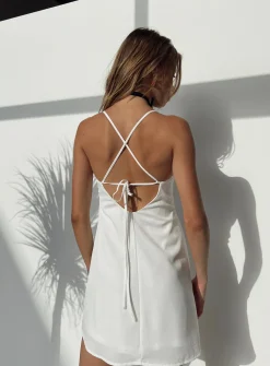 Princess Polly Cordone Mini Dress  White Clearance