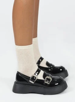 Princess Polly Cordova Flats  Black Sale