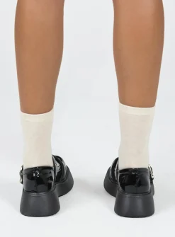 Princess Polly Cordova Flats  Black Sale