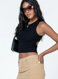 Princess Polly Cordova Top  Black Flash Sale