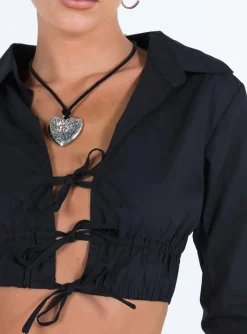 Princess Polly Corio Long Sleeve Top Black Fashion