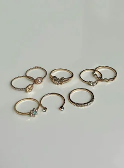 Princess Polly Corrina Ring Pack  Gold Best