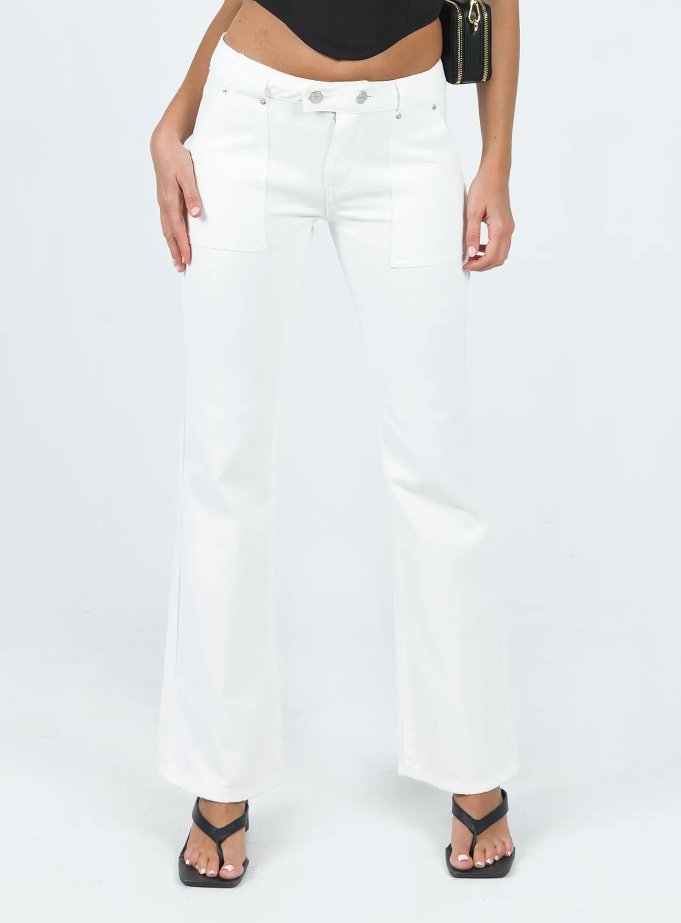 Princess Polly Corso Low Rise Jeans  White Online