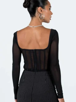 Princess Polly Costello Long Sleeve Top  Black Fashion