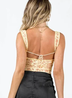 Princess Polly Cotone Lace Cami  Cream Outlet