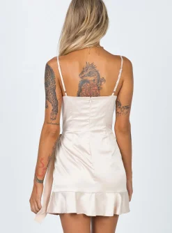 Princess Polly Cottage Hill Mini Dress  Champagne Best