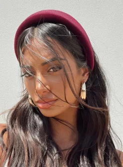 Princess Polly Cotter Headband  Burgundy Store
