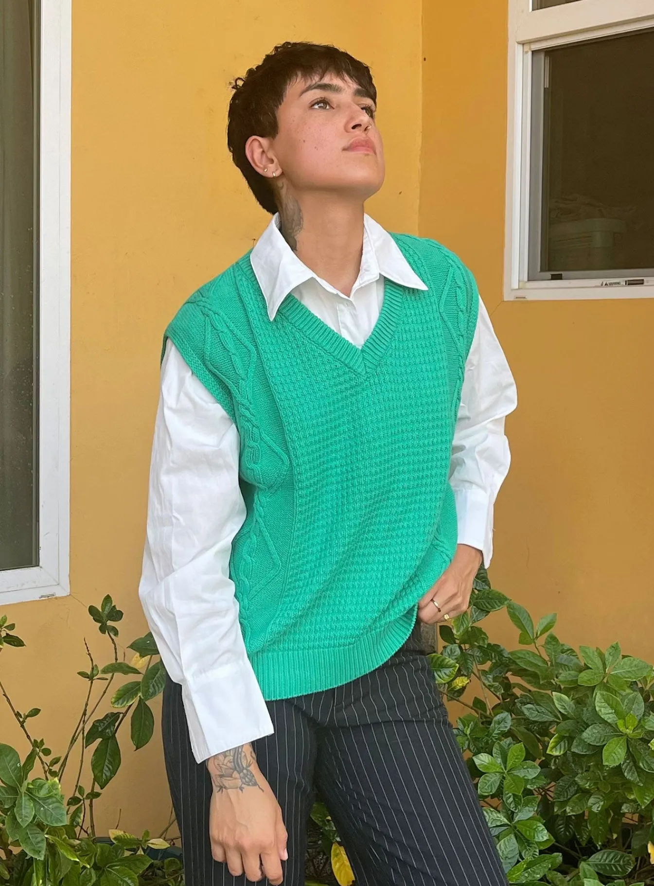 Princess Polly Cotton Carey Sweater Vest Green Cheap