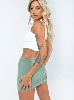 Princess Polly Courtney Low Waist Mini Skirt Green Sale