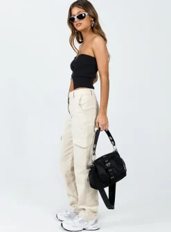 Princess Polly Courtside Cargo Pants  Beige Cheap