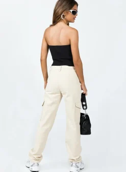 Princess Polly Courtside Cargo Pants  Beige Cheap