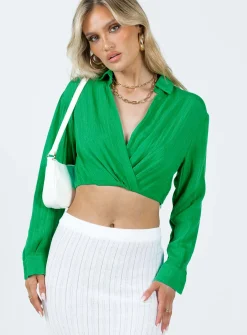 Princess Polly Covern Top  Green Outlet