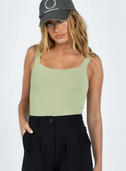 Princess Polly Cressbrook Square Neck Bodysuit  Sage Outlet