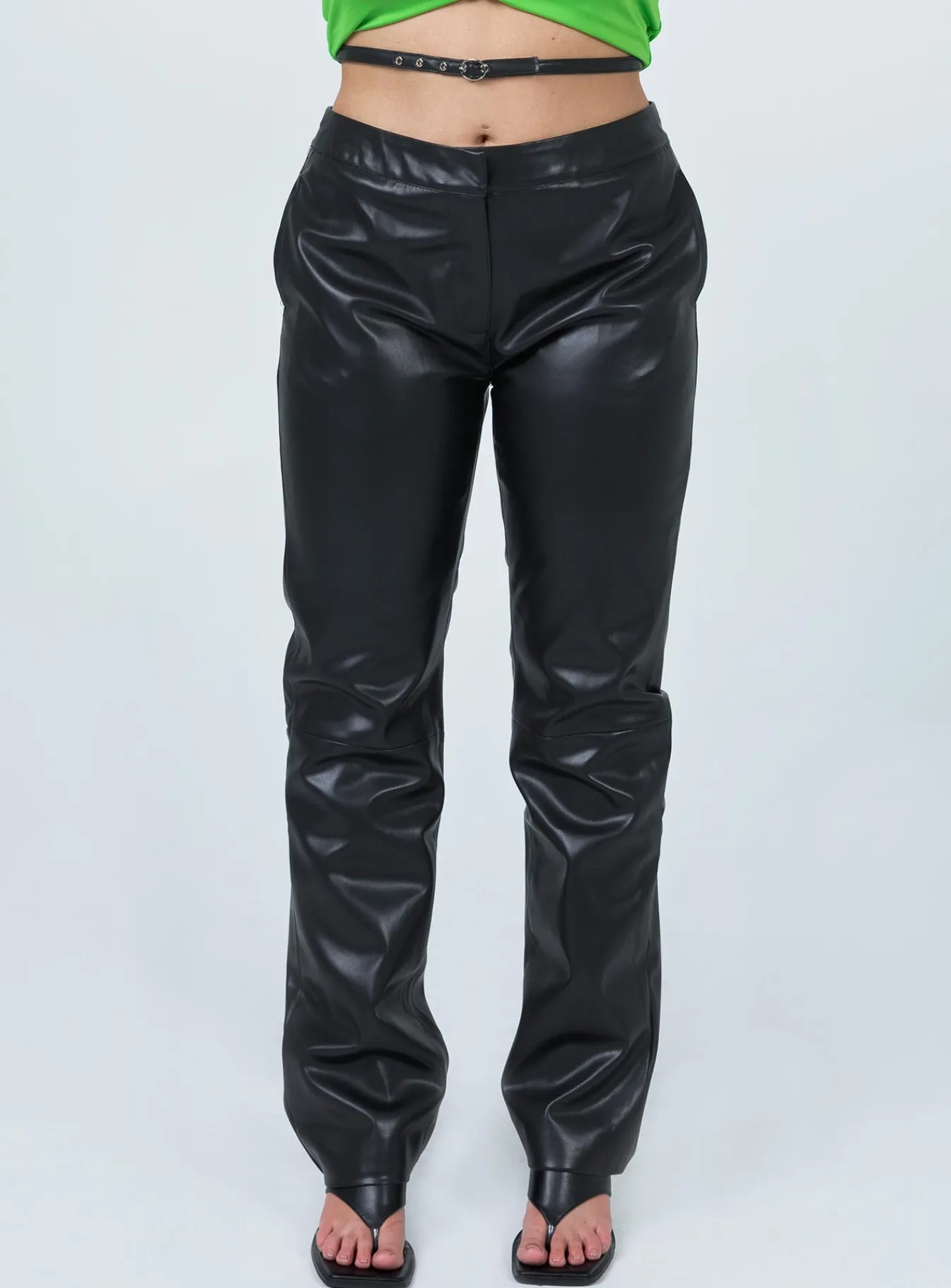 Princess Polly Criss Cross Vegan Pant Black Cheap