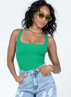 Princess Polly Crosby Bodysuit  Green Flash Sale