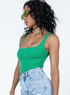 Princess Polly Crosby Bodysuit Green Flash Sale