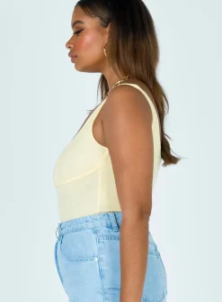 Princess Polly Crosby Bodysuit Yellow Flash Sale