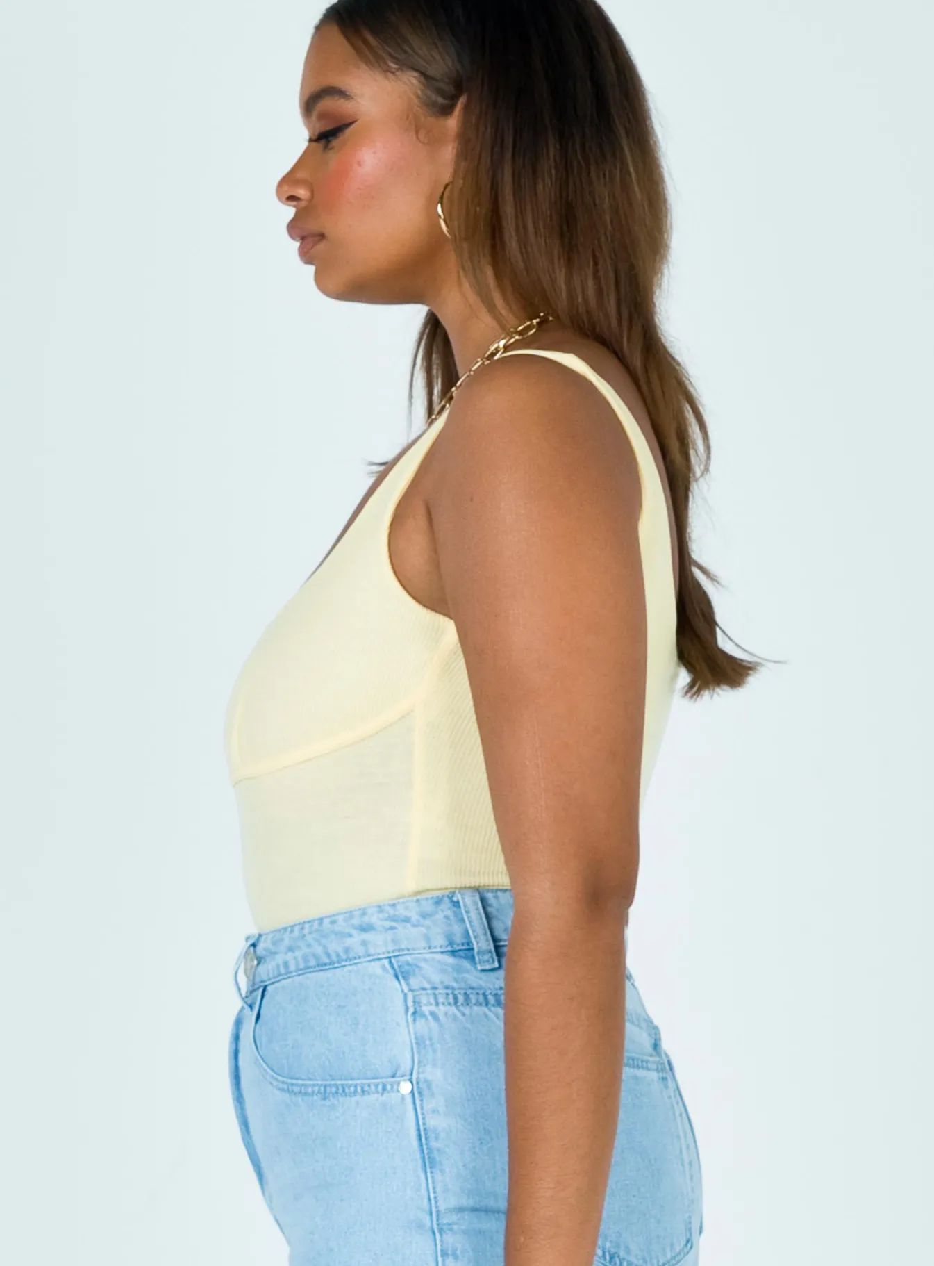 Princess Polly Crosby Bodysuit Yellow Flash Sale