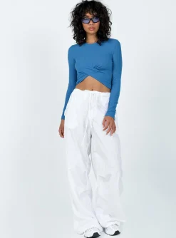 Princess Polly Culloden Long Sleeve Top  Blue Fashion