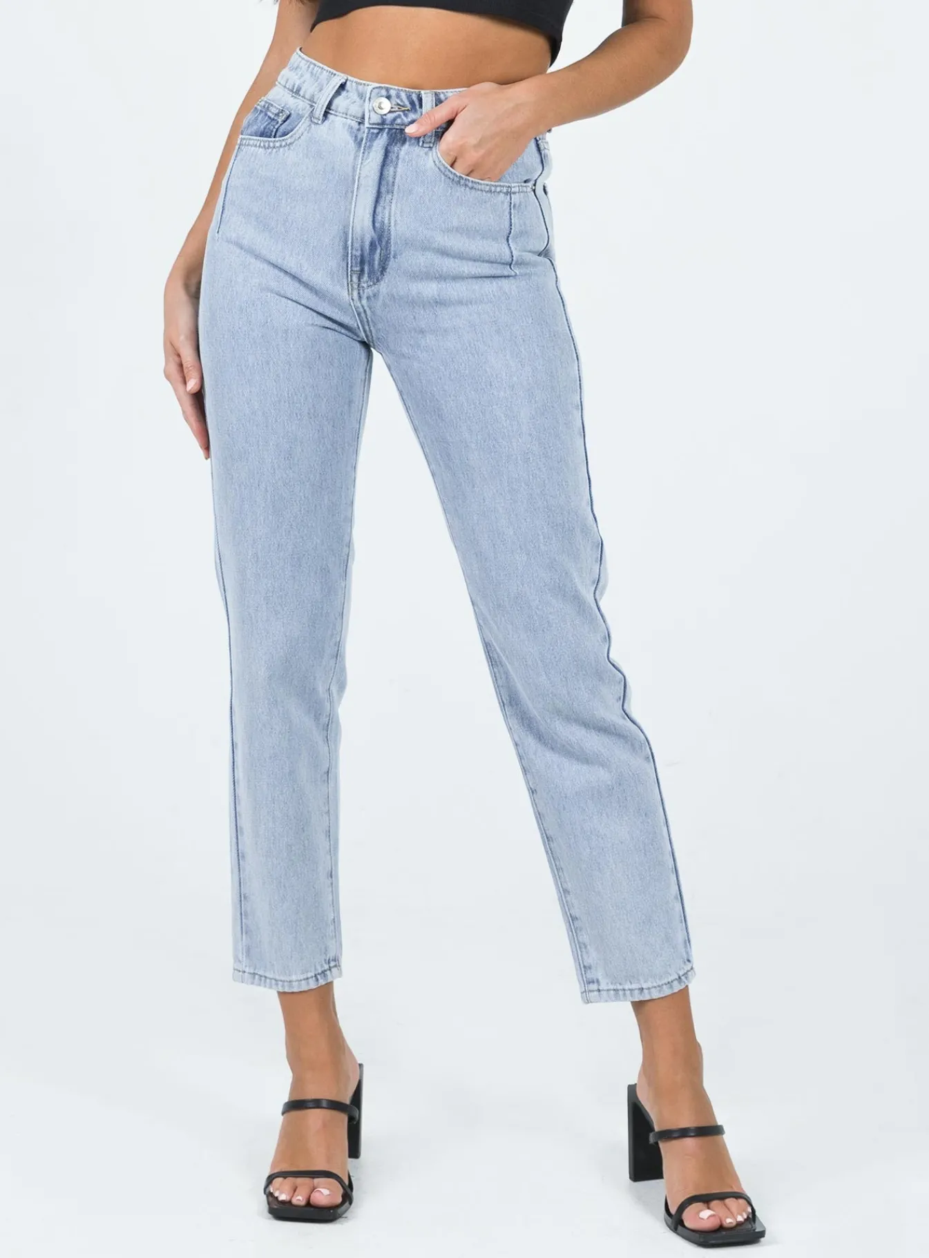 Princess Polly Curzon Mom Jeans Denim Best Sale