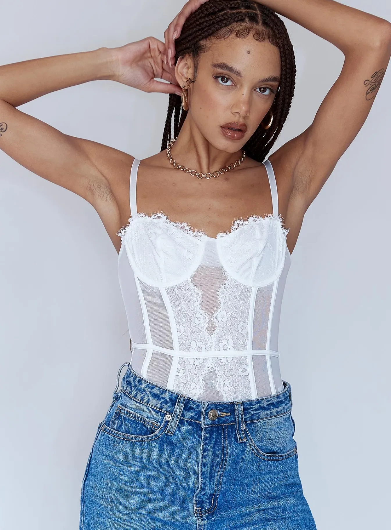 Princess Polly Dabney Bodysuit White Best Sale