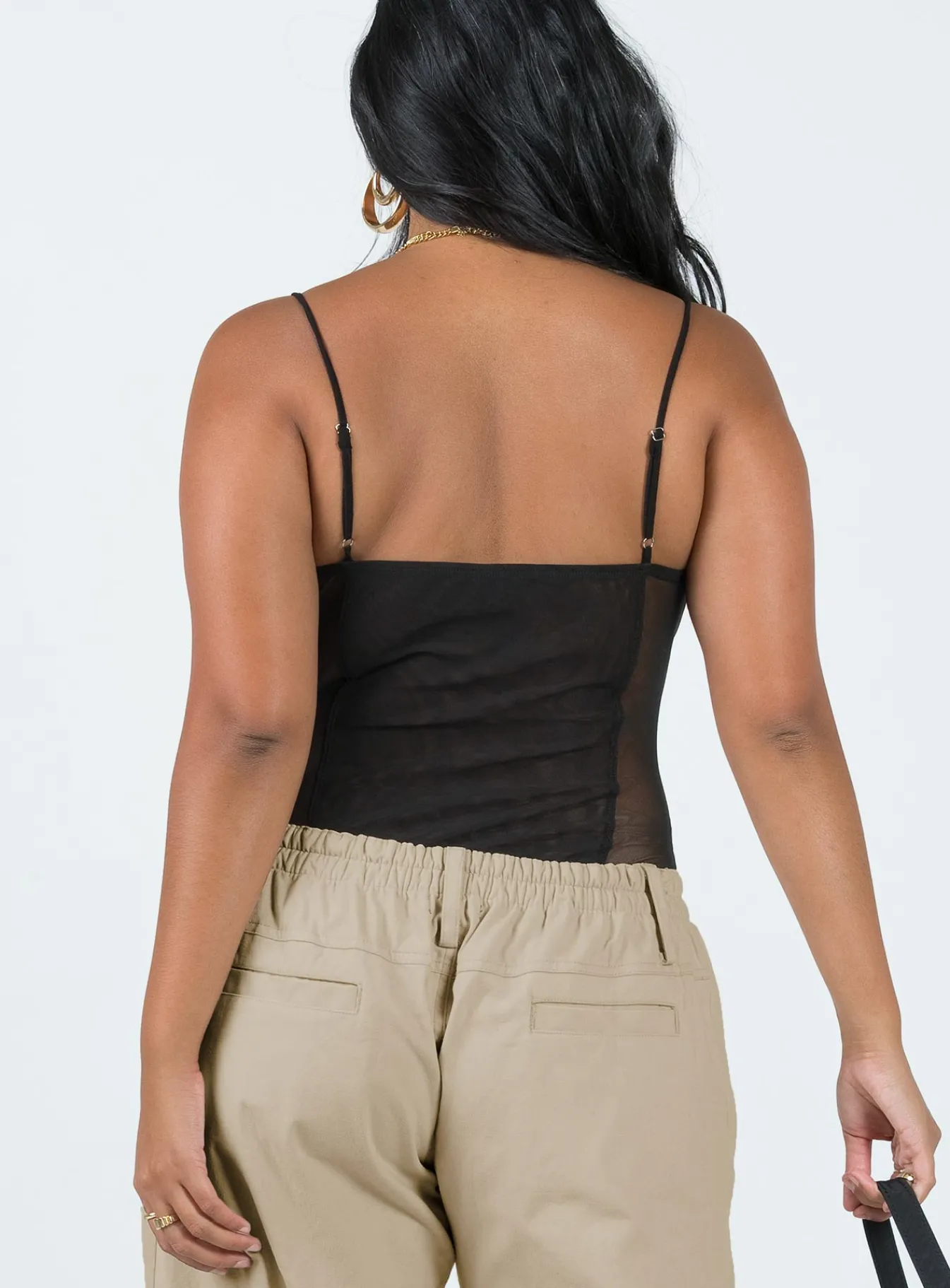 Princess Polly Dagallo Mesh Bodysuit Black Sale