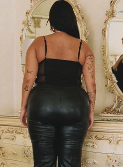 Princess Polly Dagallo Mesh Bodysuitcurve   Black Sale