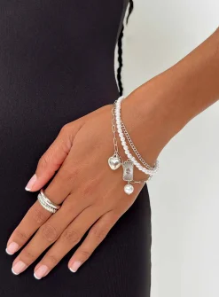 Princess Polly Daintree Charm Bracelet  Silver Flash Sale