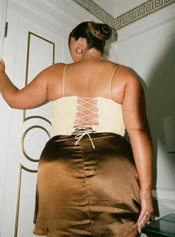 Princess Polly Daintree Plisse Corsetcurve Beige Best