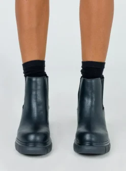 Princess Polly Damage Boots  Black Flash Sale