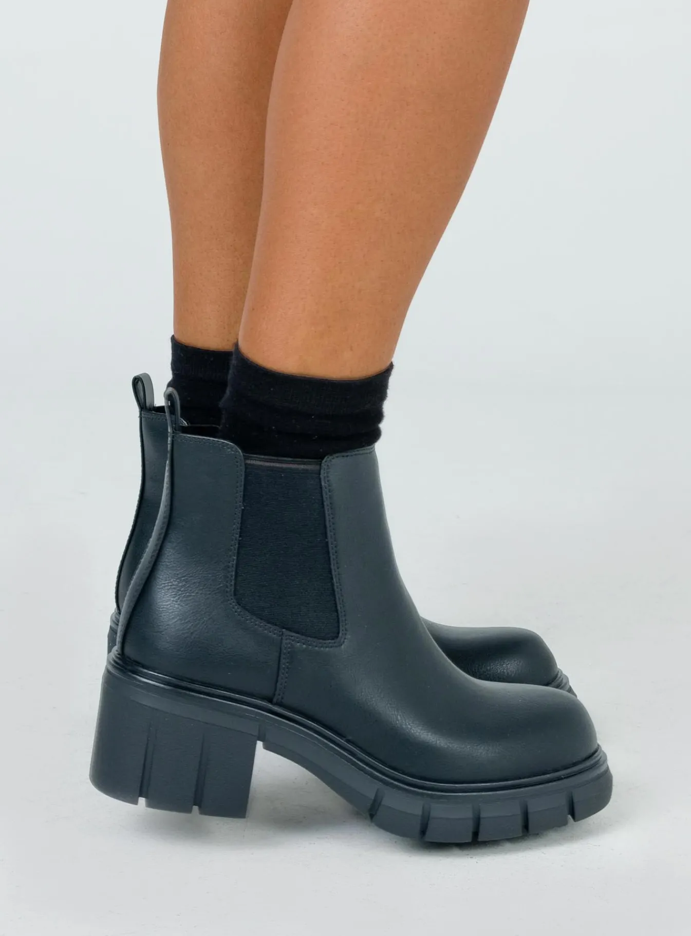 Princess Polly Damage Boots Black Flash Sale