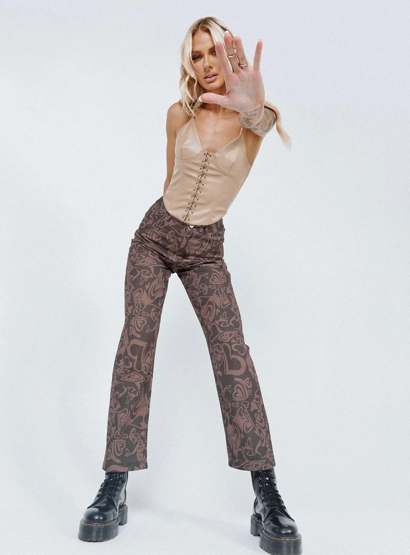 Princess Polly Dameela Straight Leg Jeans Brown Best